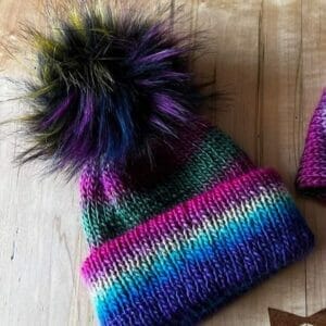 Multi-colored Pom Pom Winter Hat